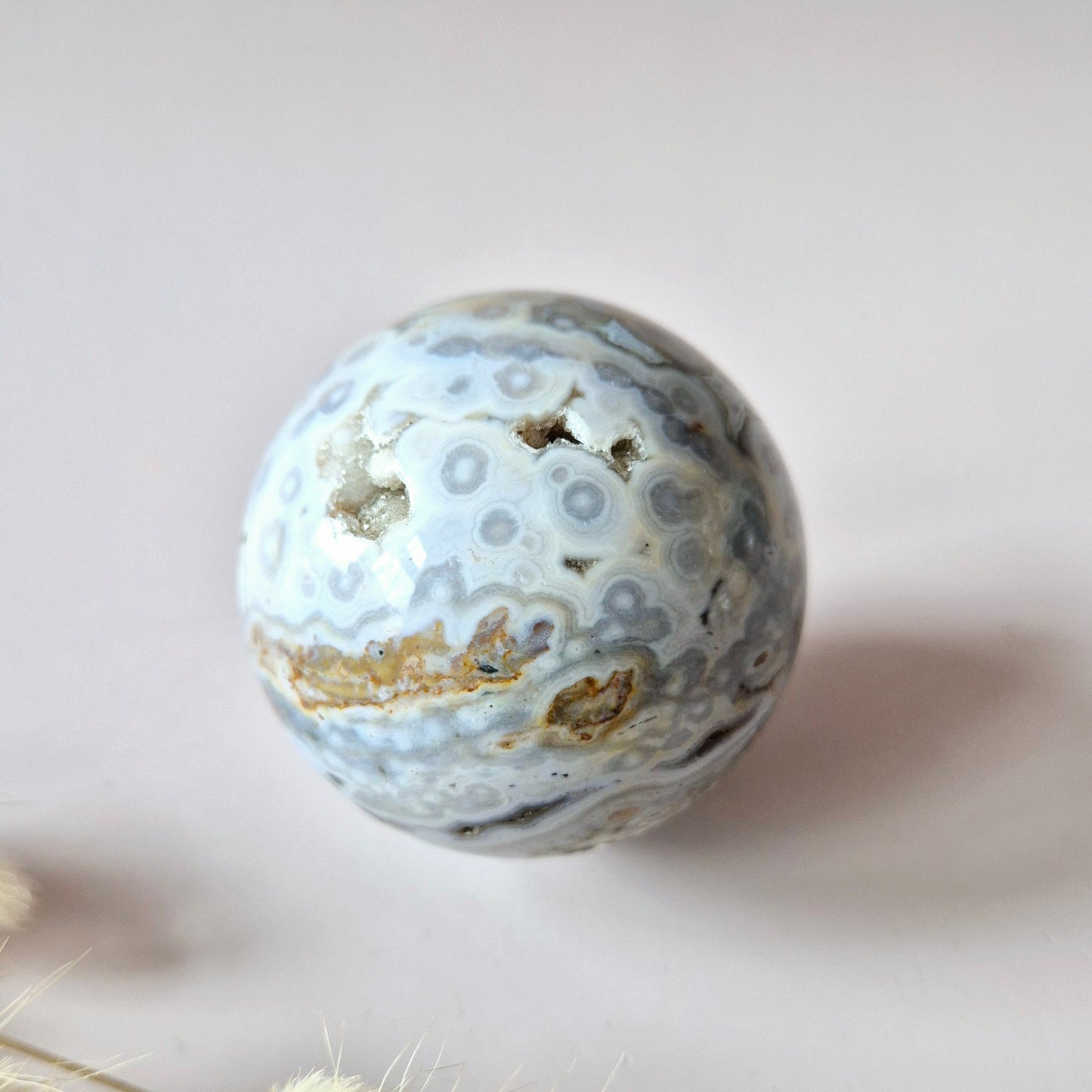 Kristallen Edelsteen Bol Ocean Jasper Bol – 50–60 mm – Druzy & Details