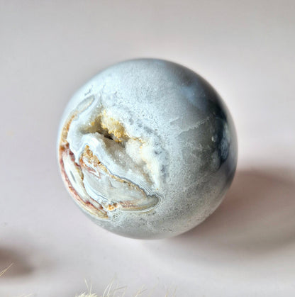 Kristallen Edelsteen Bol Ocean Jasper Bol – 50–60 mm – Druzy & Details