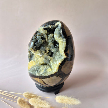 XXL Dragon Stone (Septarian) Edelsteen Druzy Ei op Standaard - 3350 gram
