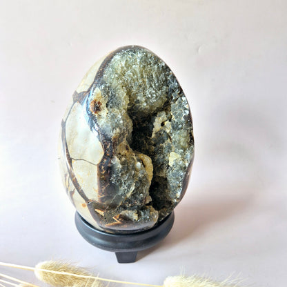 XXL Dragon Stone (Septarian) Edelsteen Druzy Ei op Standaard - 1857 gram