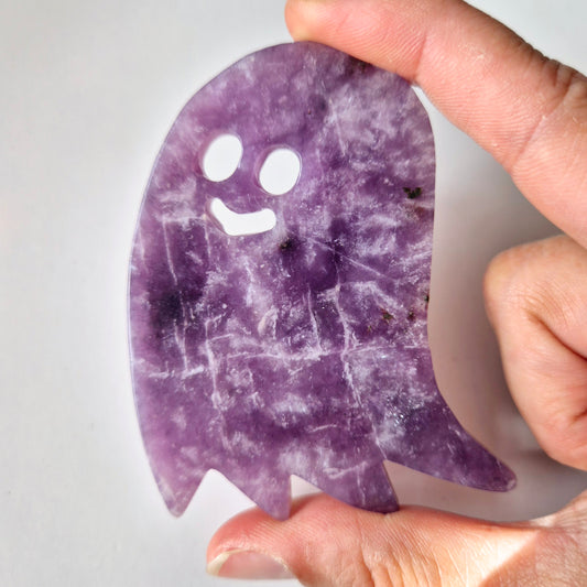 Lepidoliet Spookje Edelsteen (ca. 7 cm) – Halloween Crystal Magic
