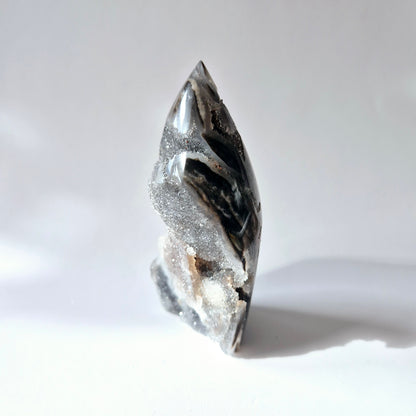 Edelsteen Druzy Sphalerite Flame Sculptuur #8 - 225g