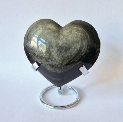 XL Edelsteen Gouden Obsidiaan Hart – 430 g – Bescherming, Inzicht & Innerlijke Kracht