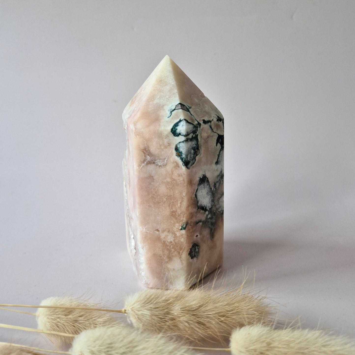 XL Pink Amethist Druzy Toren 12x5,5cm (423g) - Zachte kracht en rust voor het hart