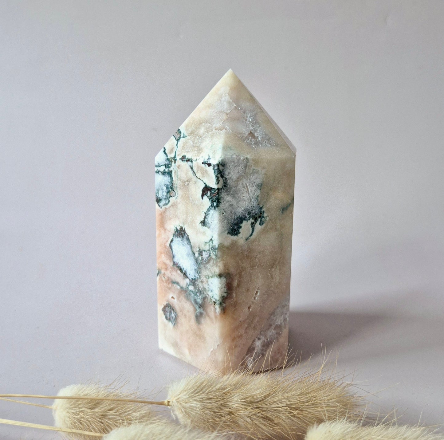 XL Pink Amethist Druzy Toren 12x5,5cm (423g) - Zachte kracht en rust voor het hart