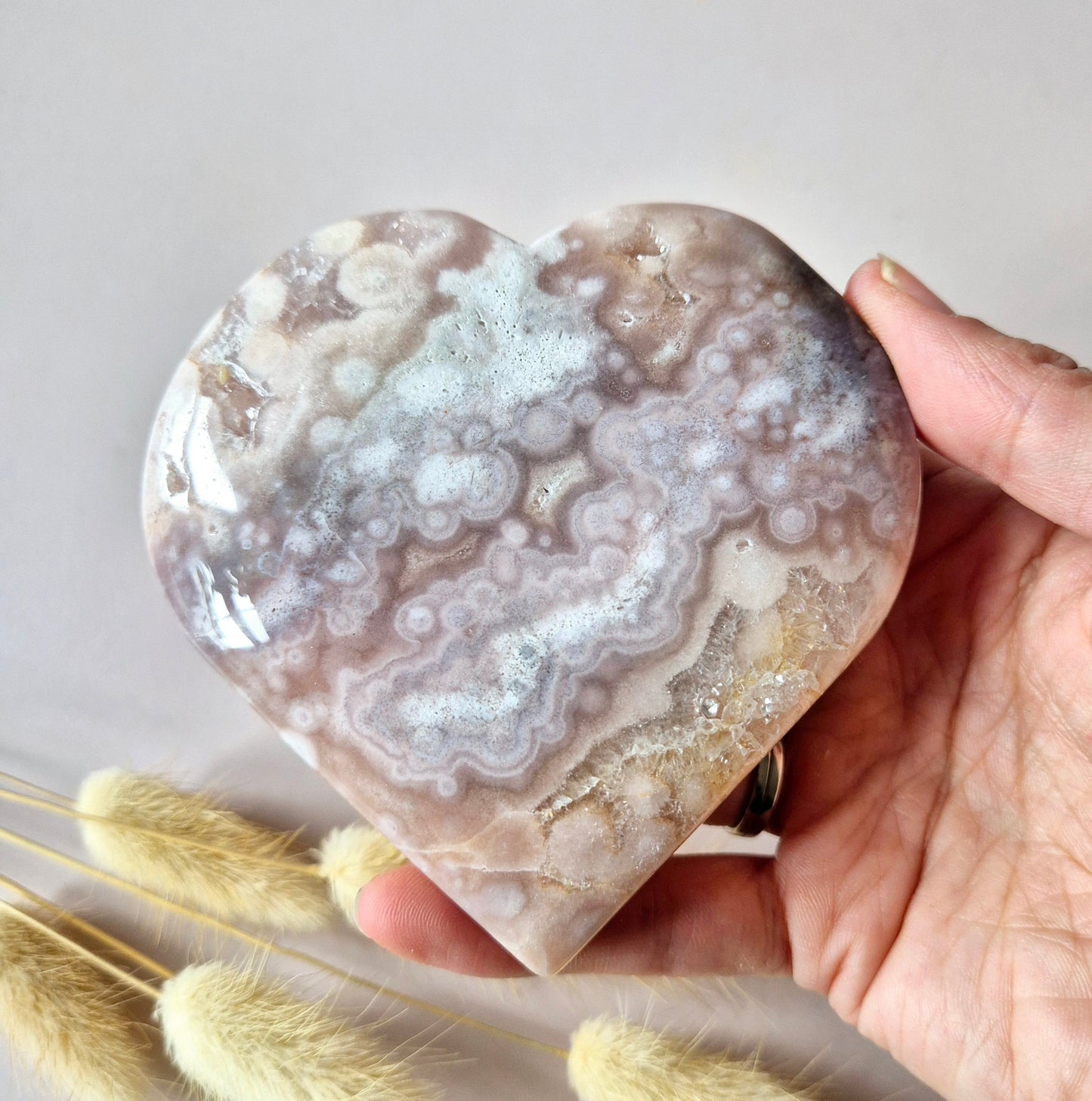 Edelsteen Druzy Pink Amethist Hart #10 8-10cm (Roze Amethist)