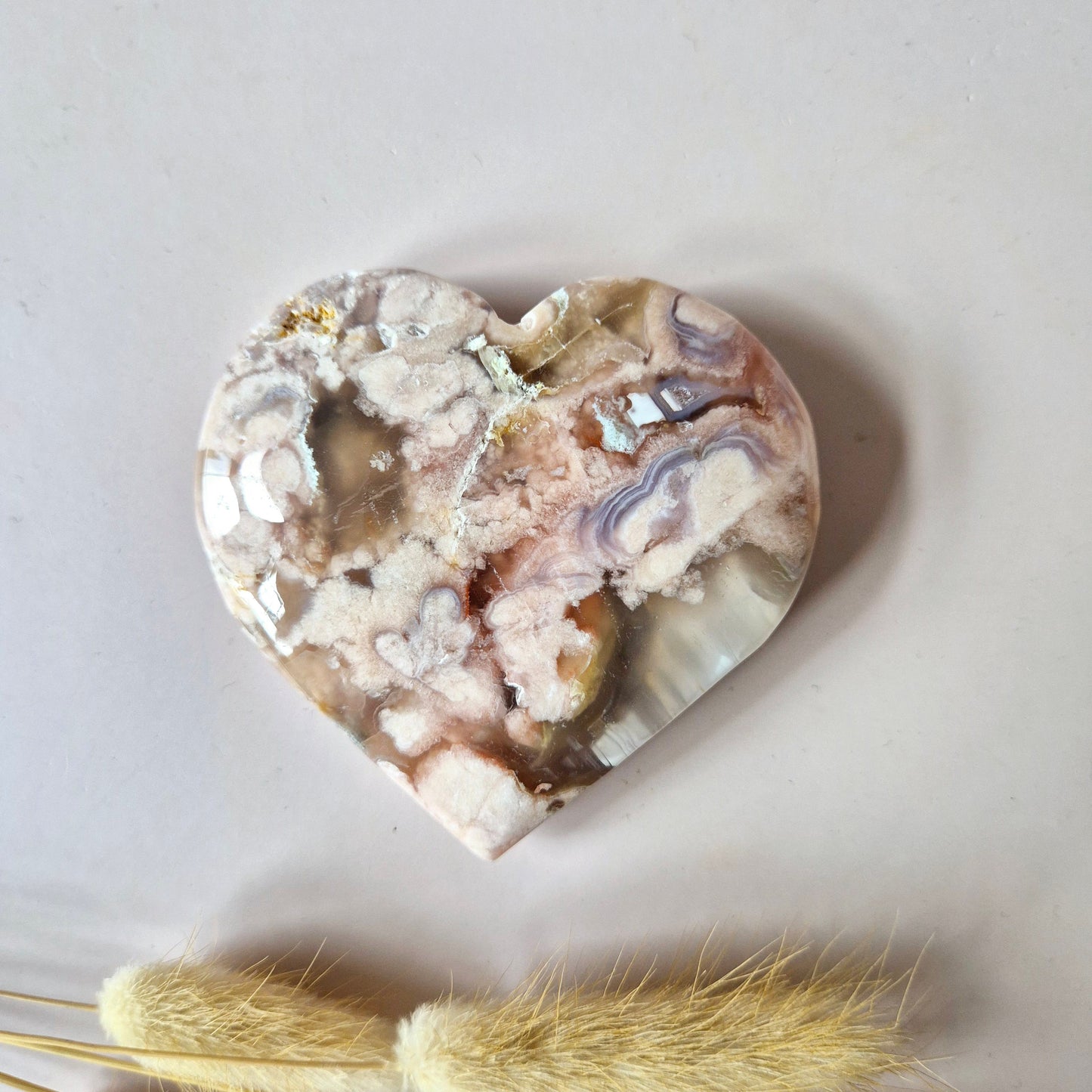 Edelsteen Druzy Pink Amethist Hart #14 8-10cm (Roze Amethist)