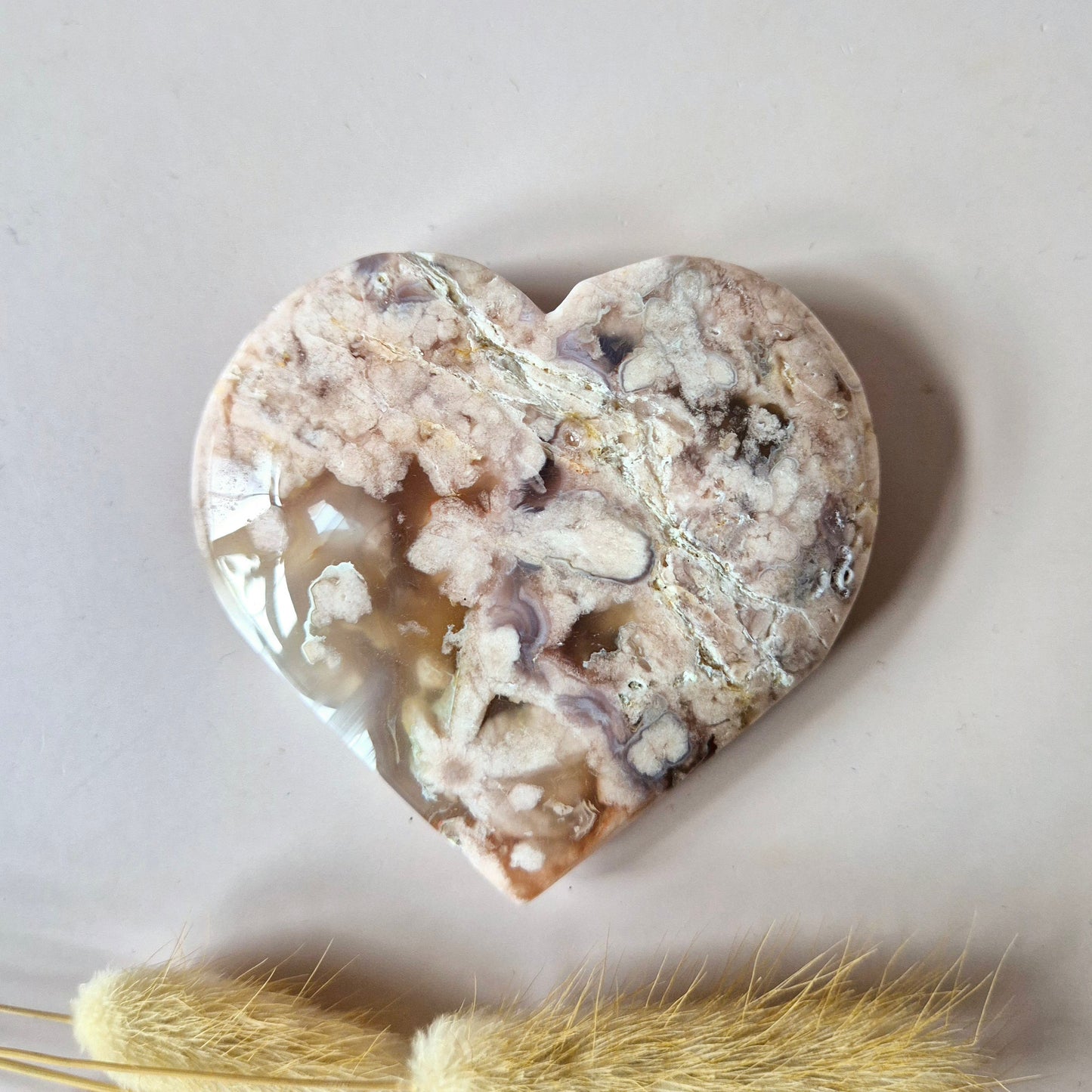 Edelsteen Druzy Pink Amethist Hart #14 8-10cm (Roze Amethist)