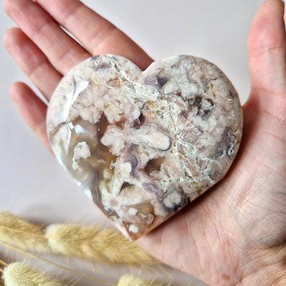 Edelsteen Druzy Pink Amethist Hart #14 8-10cm (Roze Amethist)