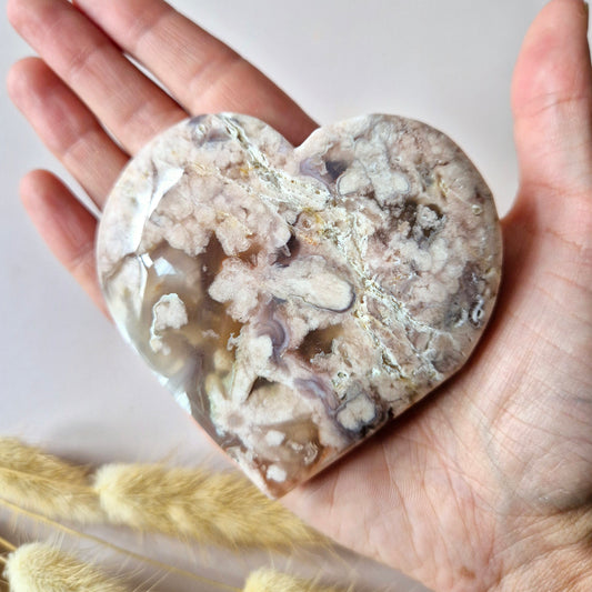 Edelsteen Druzy Pink Amethist Hart #14 8-10cm (Roze Amethist)