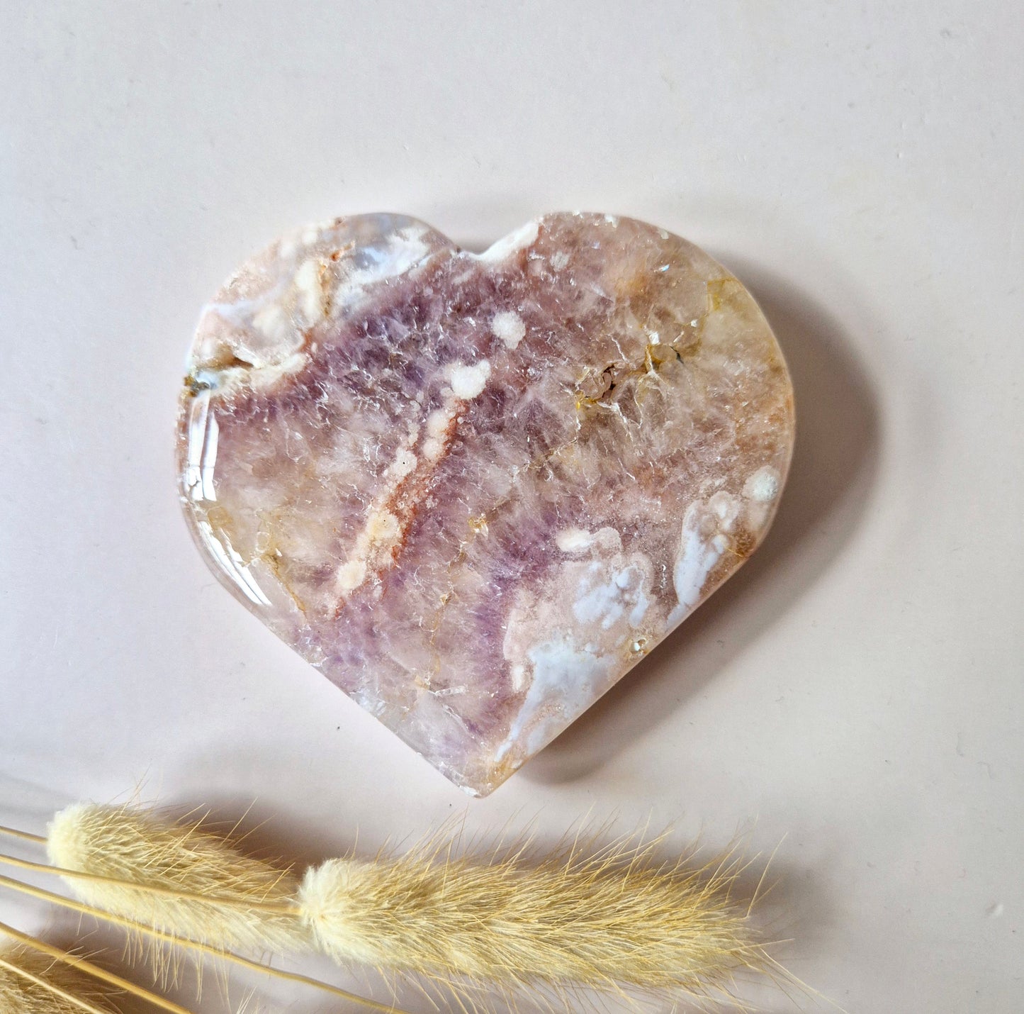 Edelsteen Druzy Pink Amethist Hart #15 8-10cm (Roze Amethist)