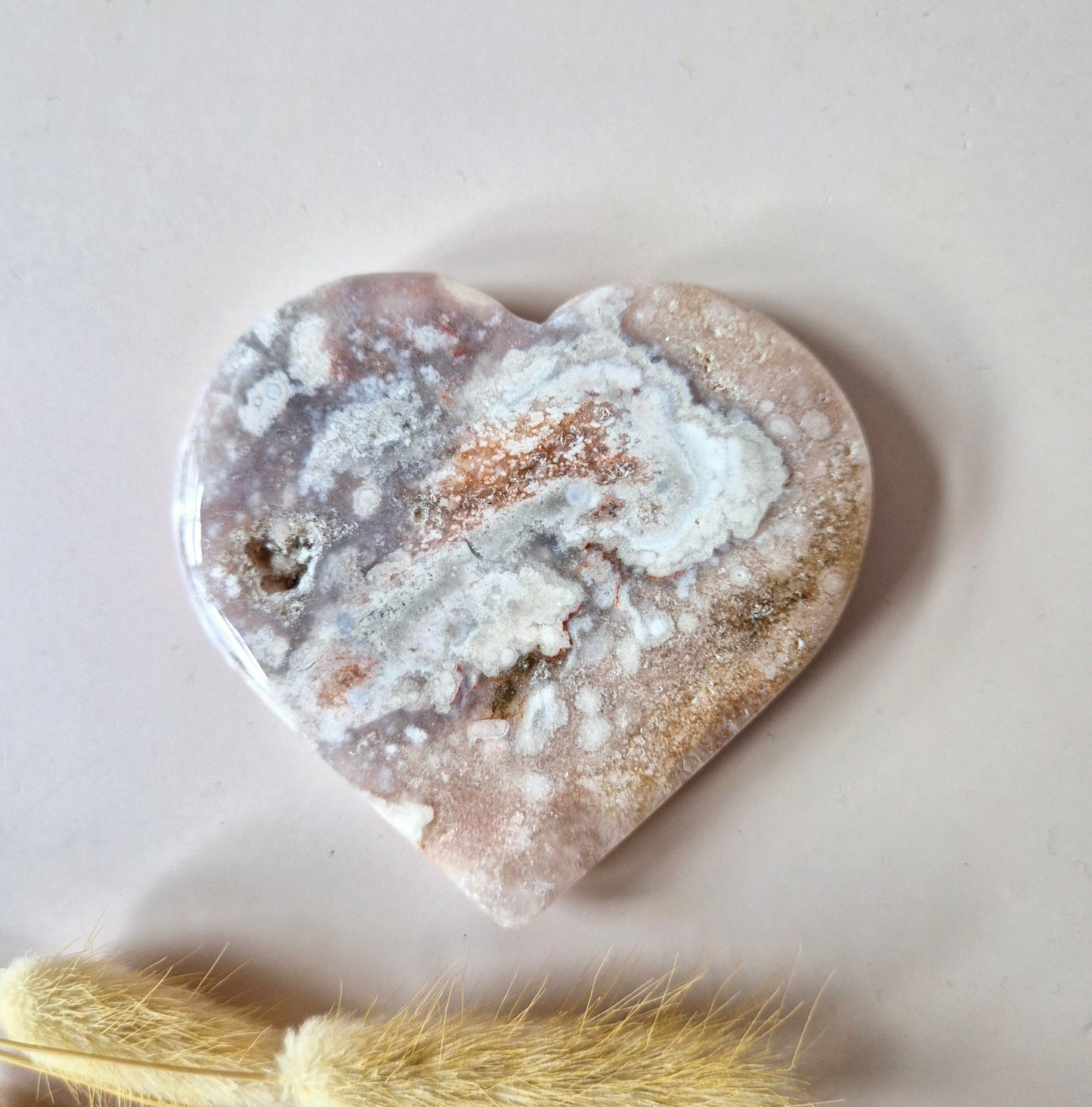 Edelsteen Druzy Pink Amethist Hart #17 8-10cm (Roze Amethist)