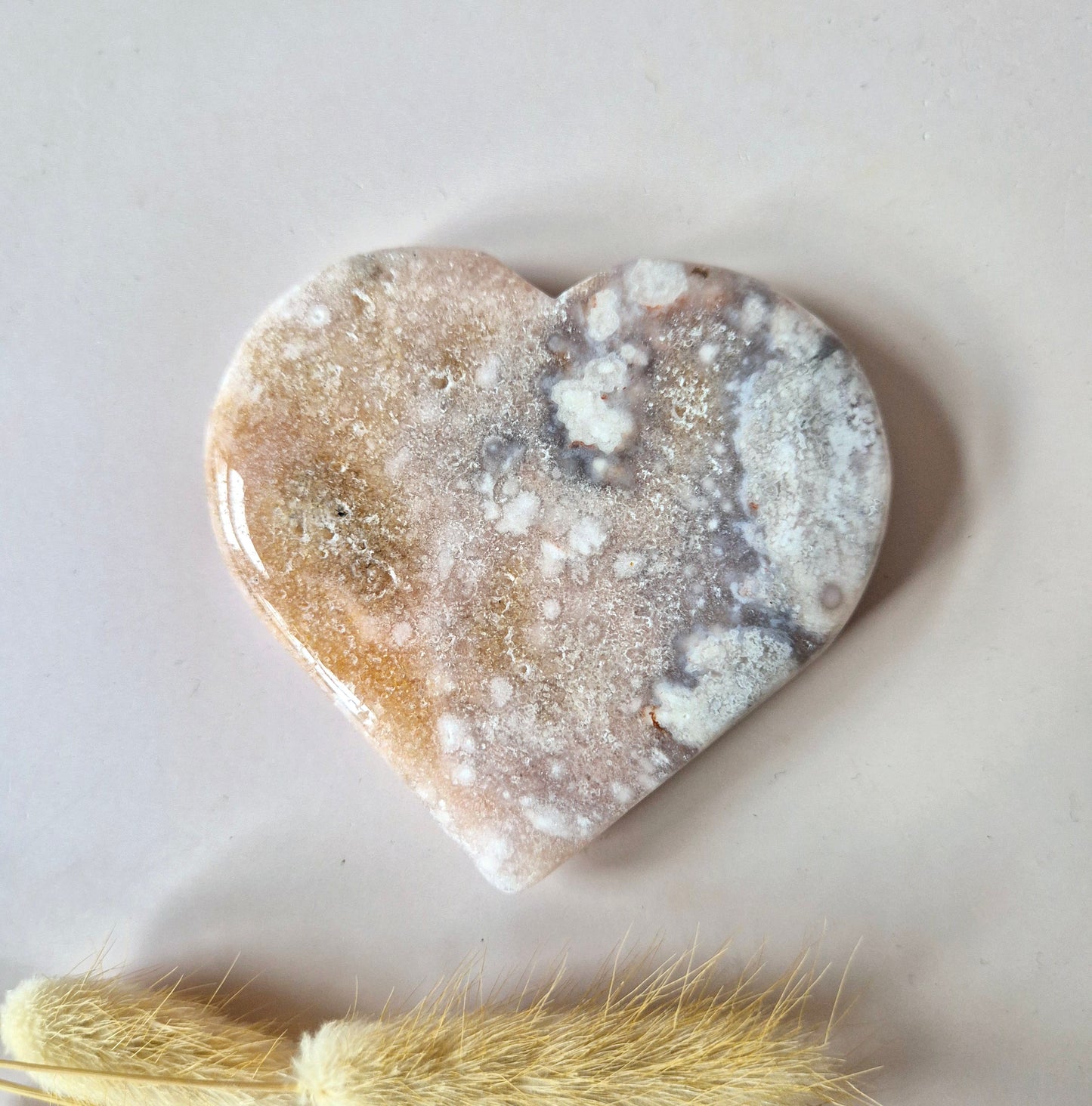 Edelsteen Druzy Pink Amethist Hart #17 8-10cm (Roze Amethist)