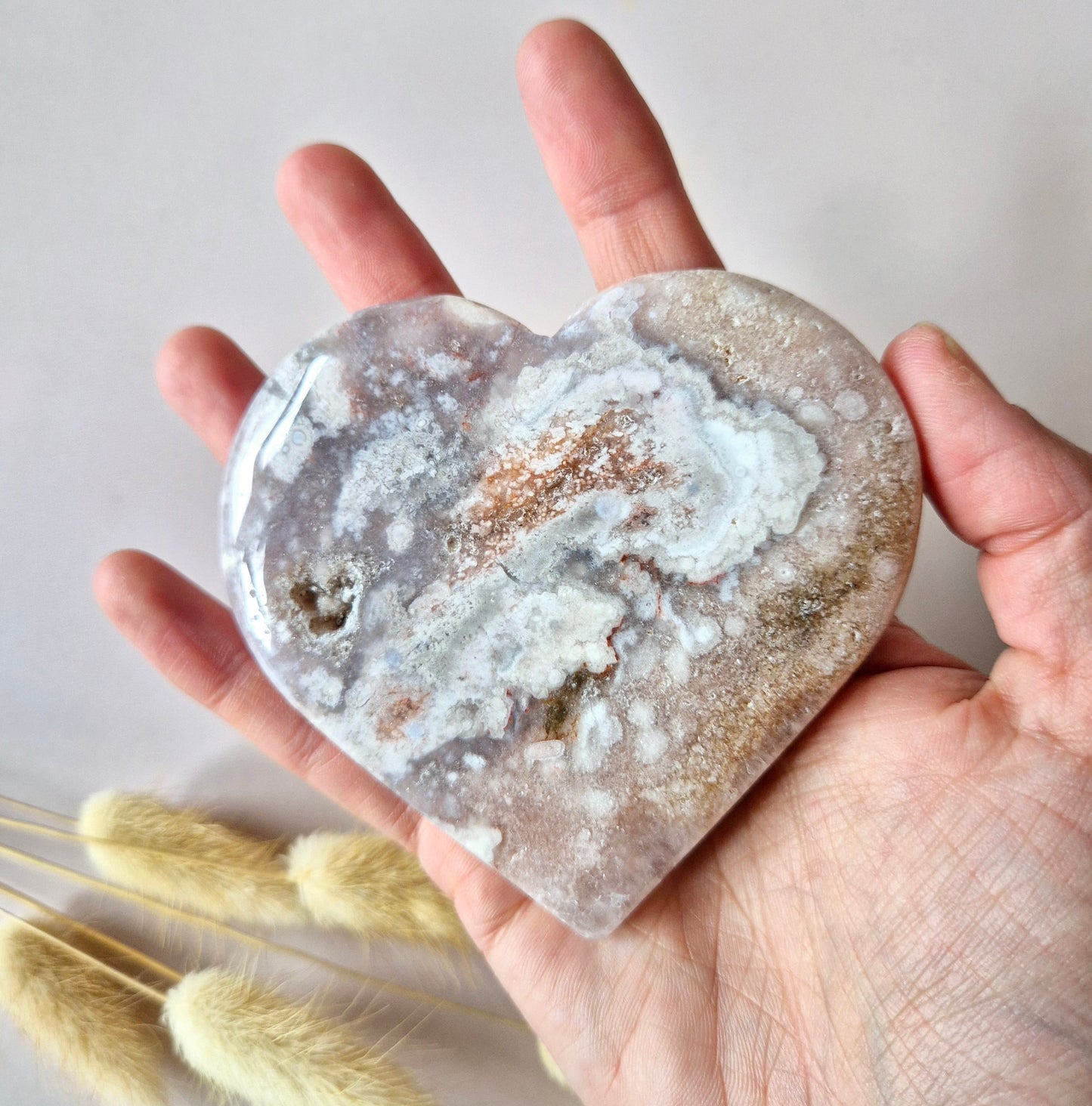 Edelsteen Druzy Pink Amethist Hart #17 8-10cm (Roze Amethist)