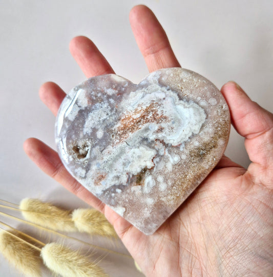 Edelsteen Druzy Pink Amethist Hart #17 8-10cm (Roze Amethist)