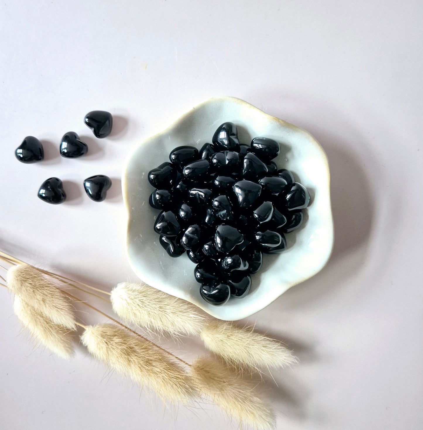 Mini Edelsteen Hartje Zaksteen – Zwarte obsidiaan (1,5 cm) voor crystal confetti