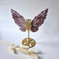 Edelsteen Rainbow Jaspis Uil XL Vleugels inclusief  Metalen Standaard