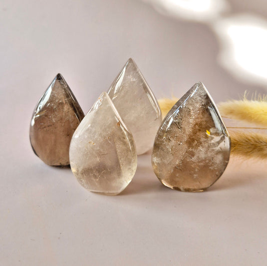Smoky Quartz Flame – Transparante Edelsteen Vlam (ca. 6–8 cm)