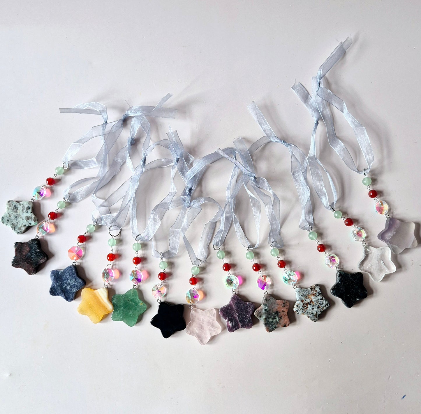 Willekeurige Edelsteen Kerst Ster Hangers / Suncatchers