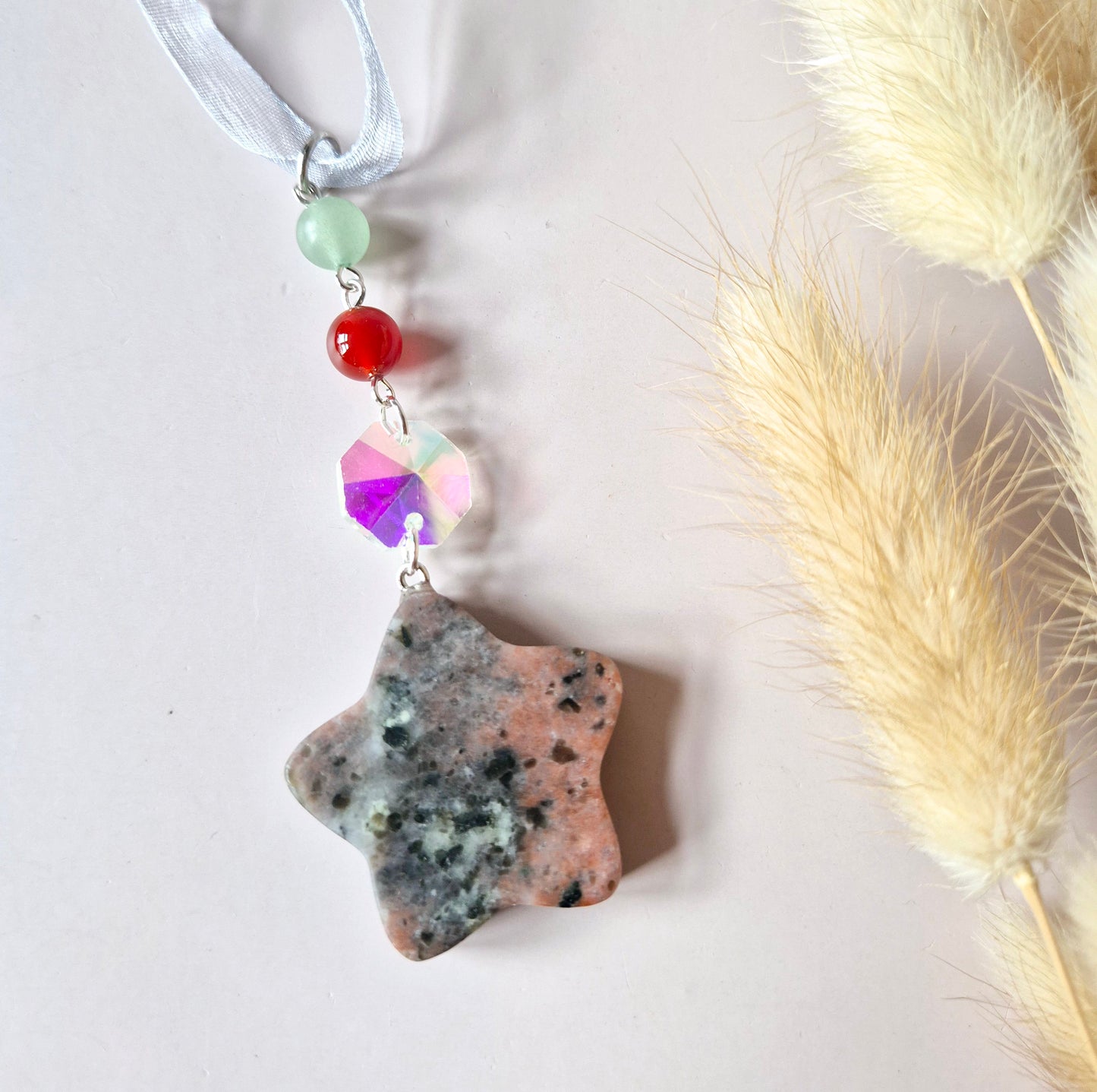 Willekeurige Edelsteen Kerst Ster Hangers / Suncatchers