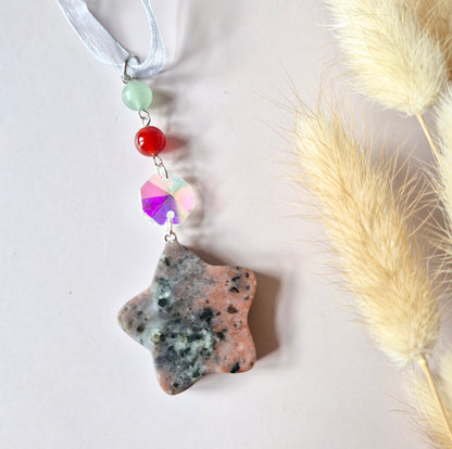 Willekeurige Edelsteen Kerst Ster Hangers / Suncatchers