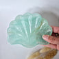 Edelsteen Carving Schaal Schelpvorm Groene Fluoriet #36 - Uniek Cadeau