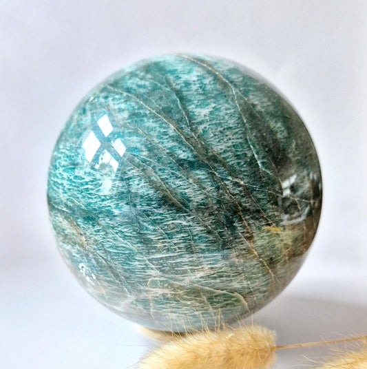 XXL Amazoniet Bol 12 cm (2KG) – Steen van Rust & Harmonie Edelsteen Sphere