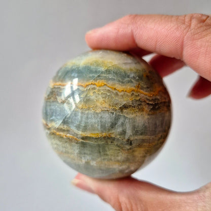 Blue Onyx Bol – 55 mm / 226 g | Kalmerende Edelsteen voor Rust en Balans (blauwe onyx)