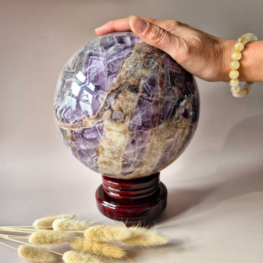 XXL Dream Amethist Edelsteen Bol – 180 mm | Krachtige Spirituele Edelsteen voor Rust en Intuïtie Statement Piece (kopie)