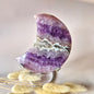 XL Amethist Agaat Edelsteen Maan (350g) – Inclusief Standaard