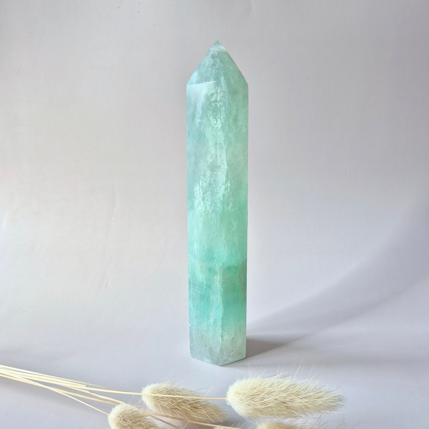 Grüne Fluoritspitze – Roh &amp; Poliert | Einzelstück 524 Gramm