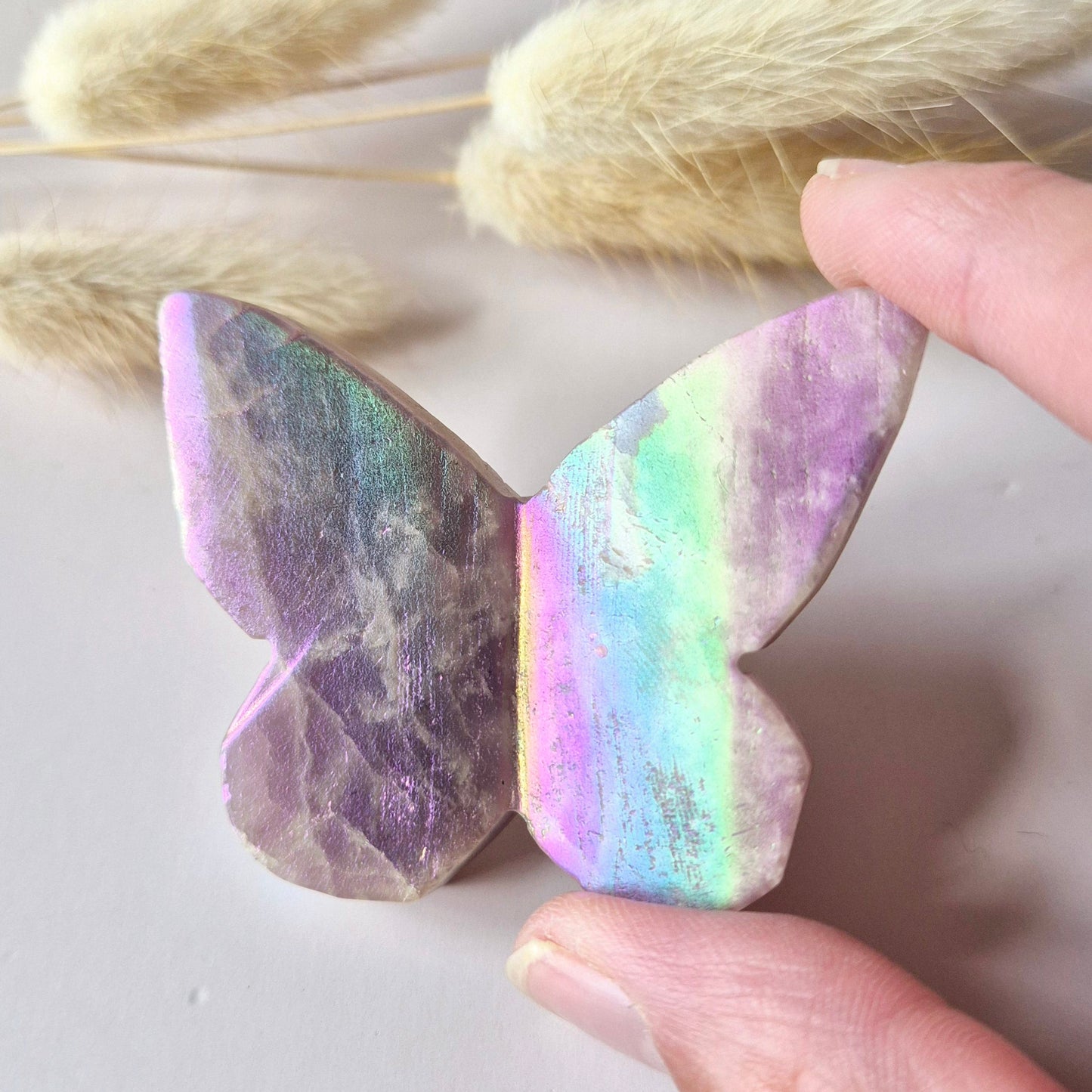 Edelstein Schmetterling 6x5 cm – Roter Netzstein