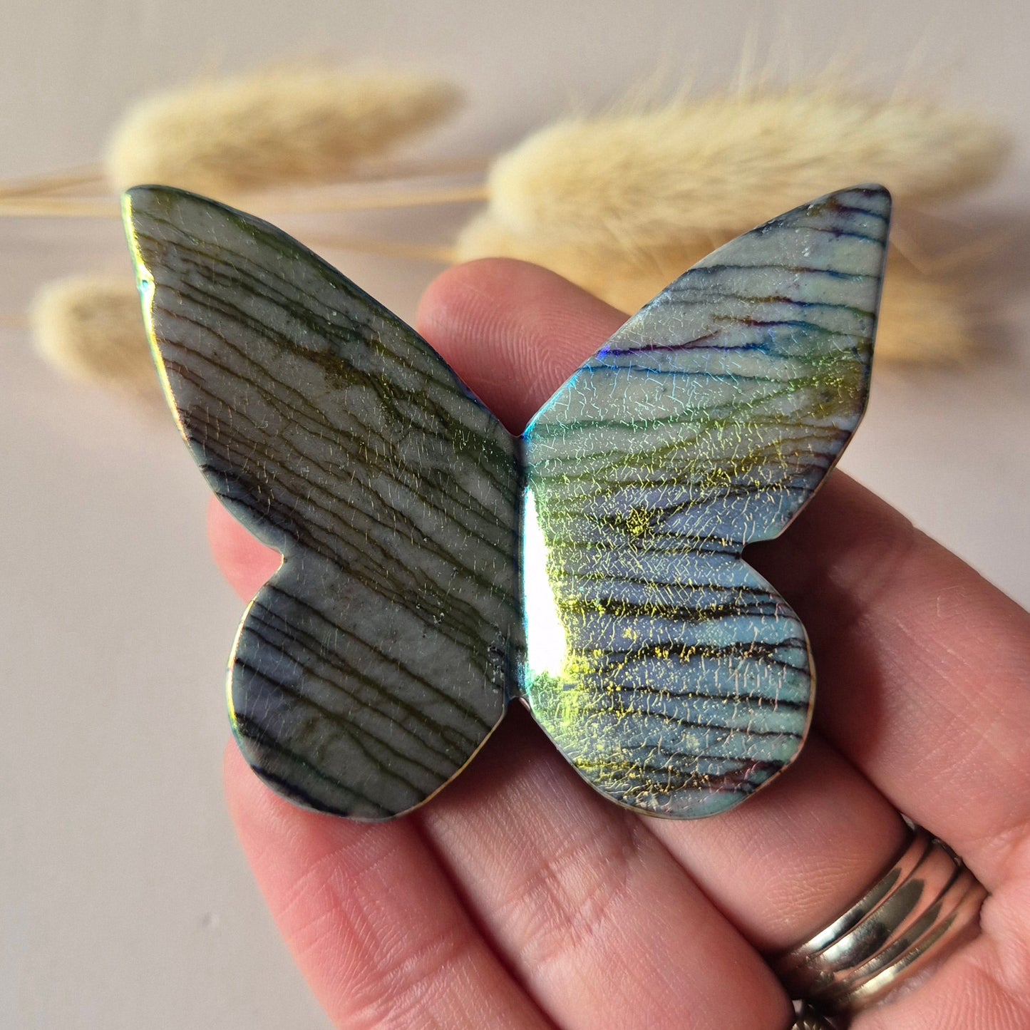 Edelstein Schmetterling 6x5 cm – Roter Netzstein