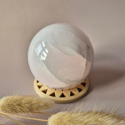 XXL Rosa Calcit Kristallkugel – 13-14 cm (3259 Gramm) Statement-Stück Rosa Calcit UV-reaktive Kugel