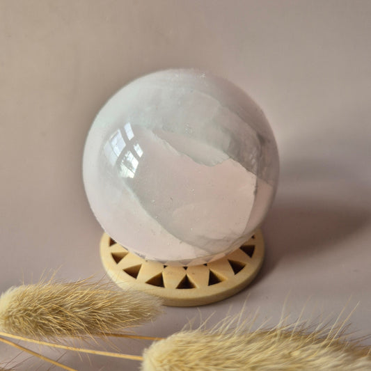 Pink Calcite Kristallen Bol 63mm  – (354gram) Statement piece Roze Calciet UV reactief Sphere