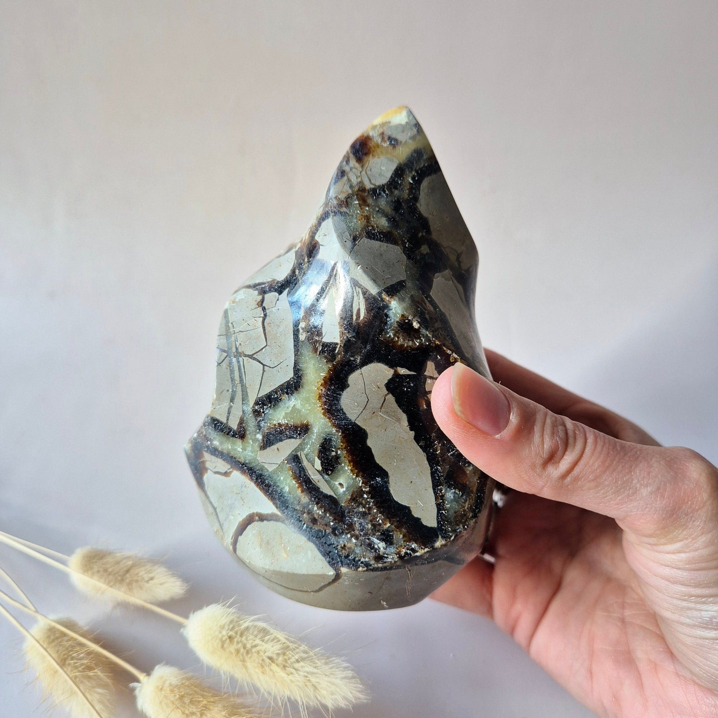 Edelstein Blauer Mondstein Flamme 7-9cm mit schönem Blitz