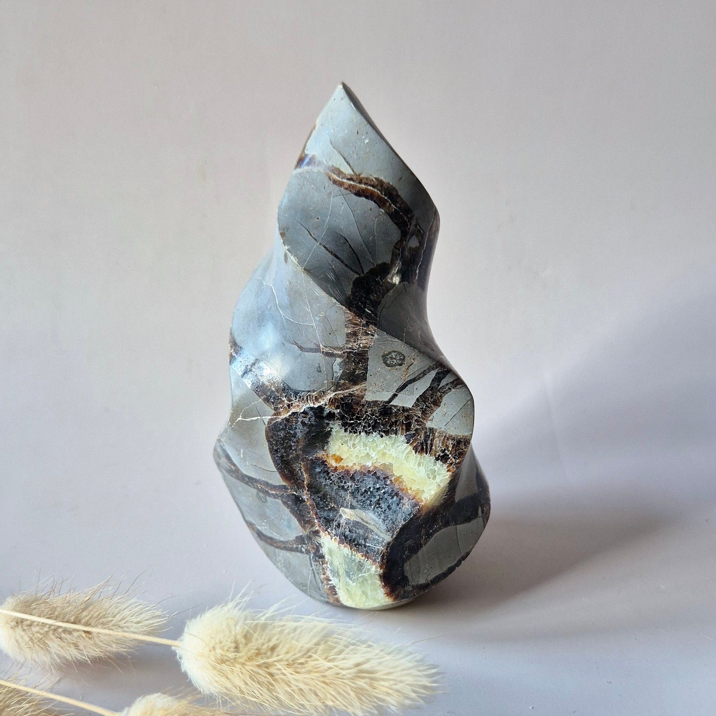 Edelstein Blauer Mondstein Flamme 7-9cm mit schönem Blitz