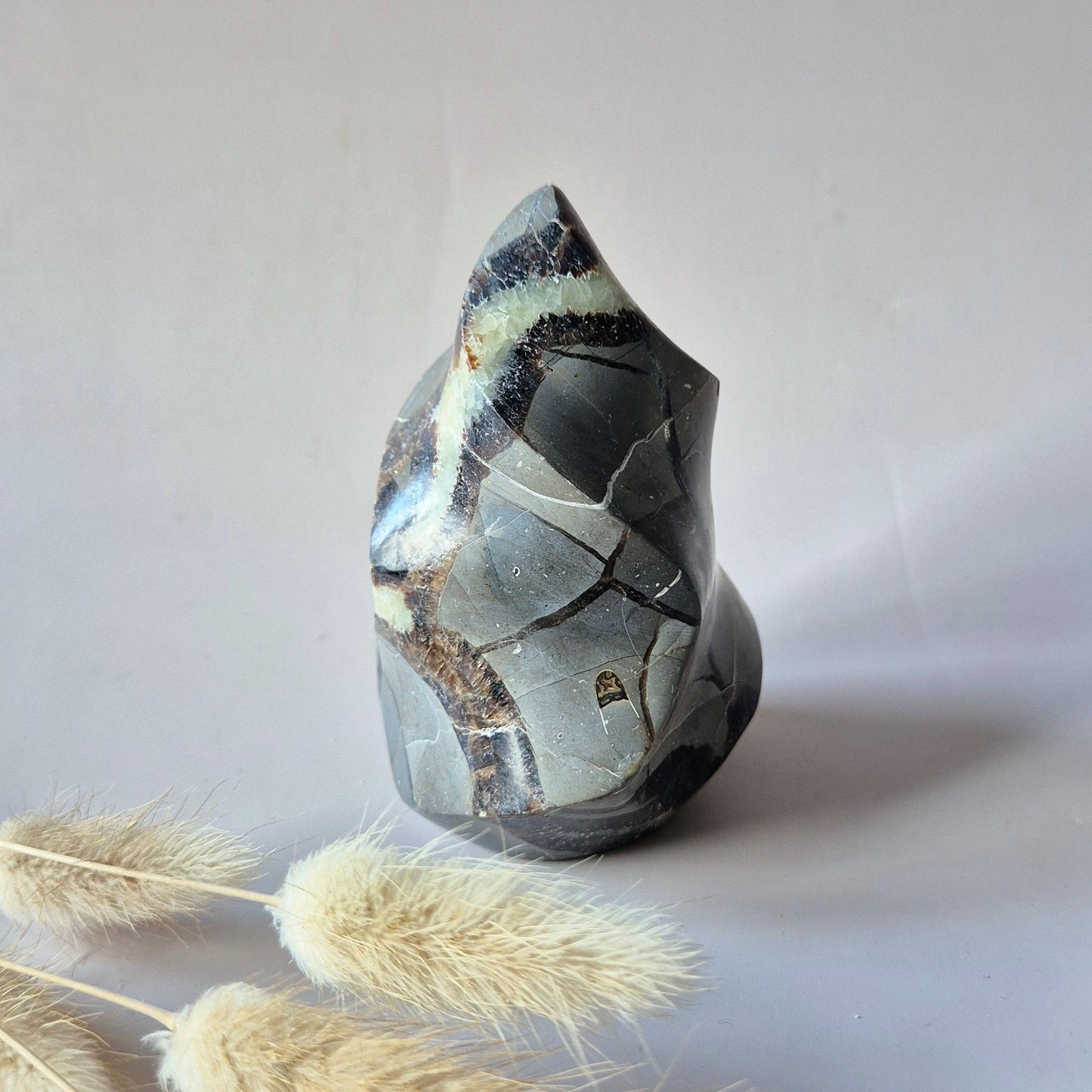 Edelstein Blauer Mondstein Flamme 7-9cm mit schönem Blitz