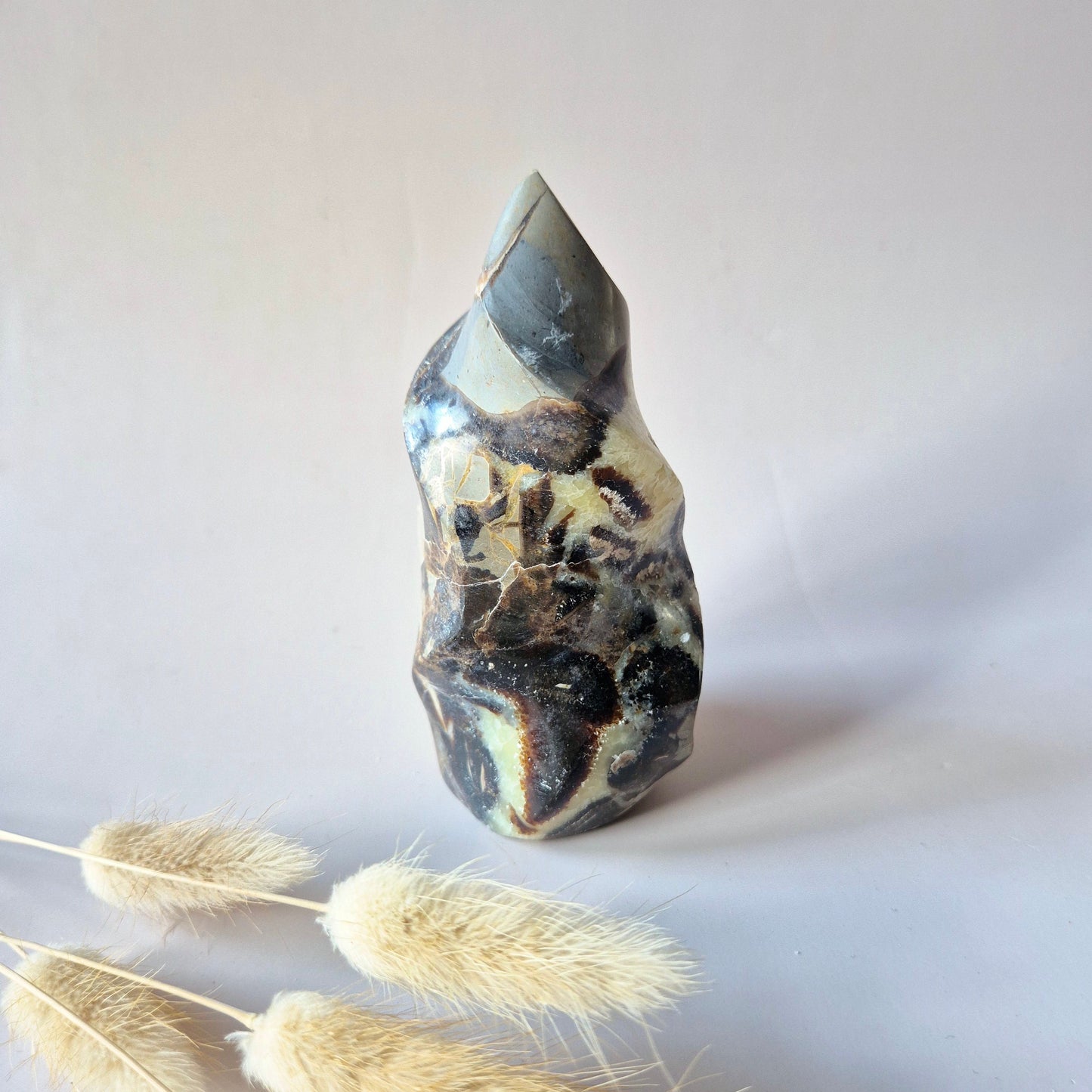 Edelstein Blauer Mondstein Flamme 7-9cm mit schönem Blitz