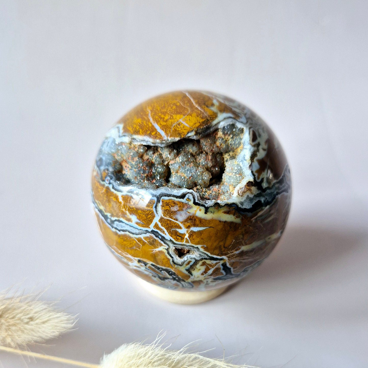 Edelsteen Druzy Agaat Bol – Harmonie, Rust & Positieve Energie (275g) Sphere