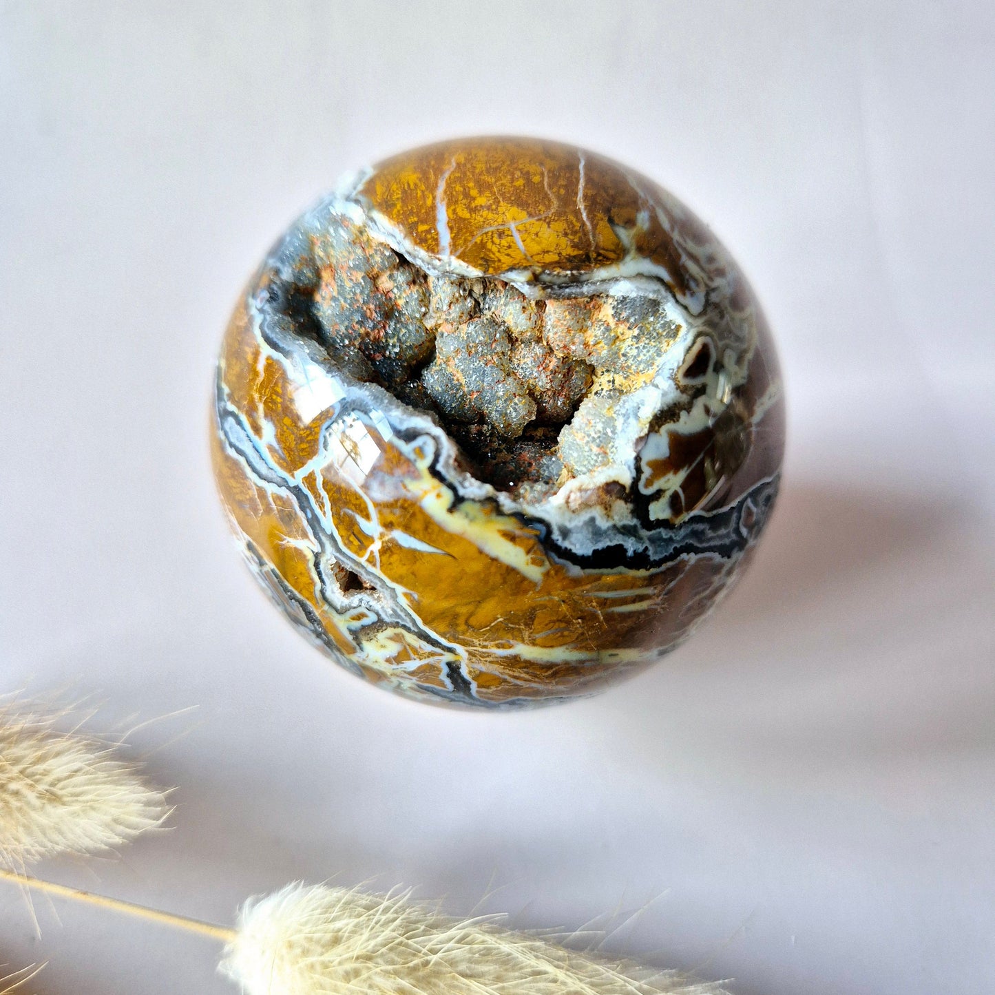 Edelsteen Druzy Agaat Bol – Harmonie, Rust & Positieve Energie (275g) Sphere