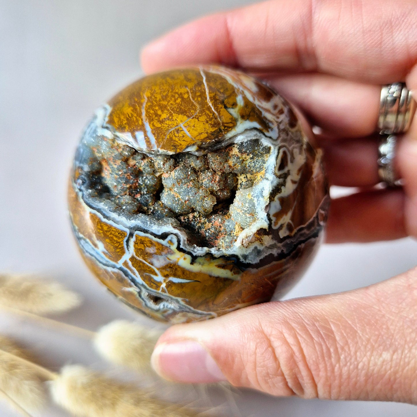 Edelsteen Druzy Agaat Bol – Harmonie, Rust & Positieve Energie (275g) Sphere