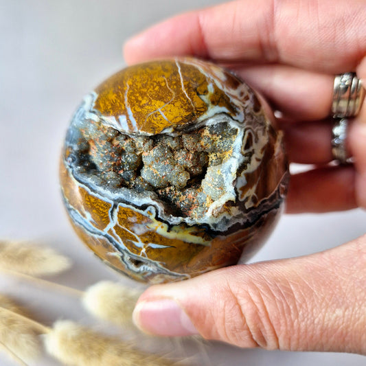 Edelsteen Druzy Agaat Bol – Harmonie, Rust & Positieve Energie (275g) Sphere