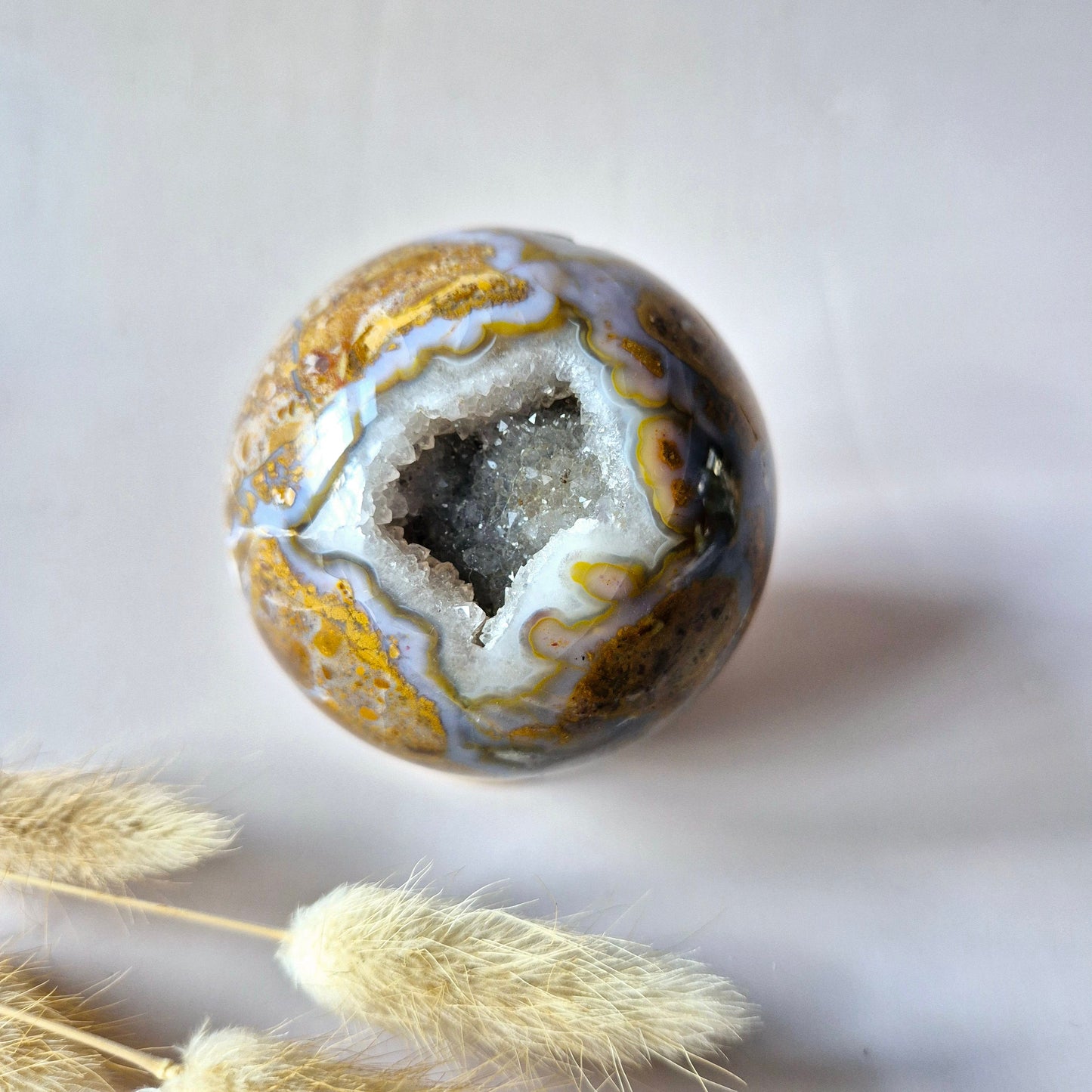 Edelsteen Druzy Agaat Bol – Harmonie, Rust & Positieve Energie (444g) Sphere