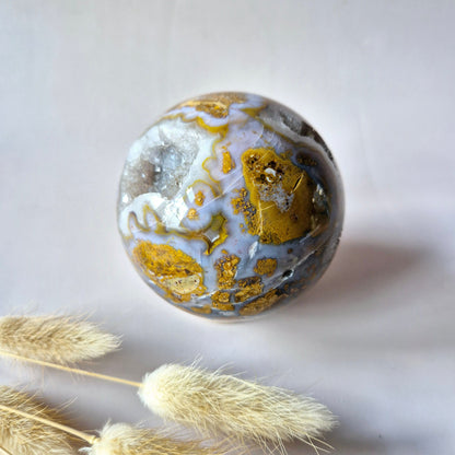 Edelsteen Druzy Agaat Bol – Harmonie, Rust & Positieve Energie (444g) Sphere