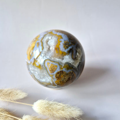 Edelsteen Druzy Agaat Bol – Harmonie, Rust & Positieve Energie (444g) Sphere