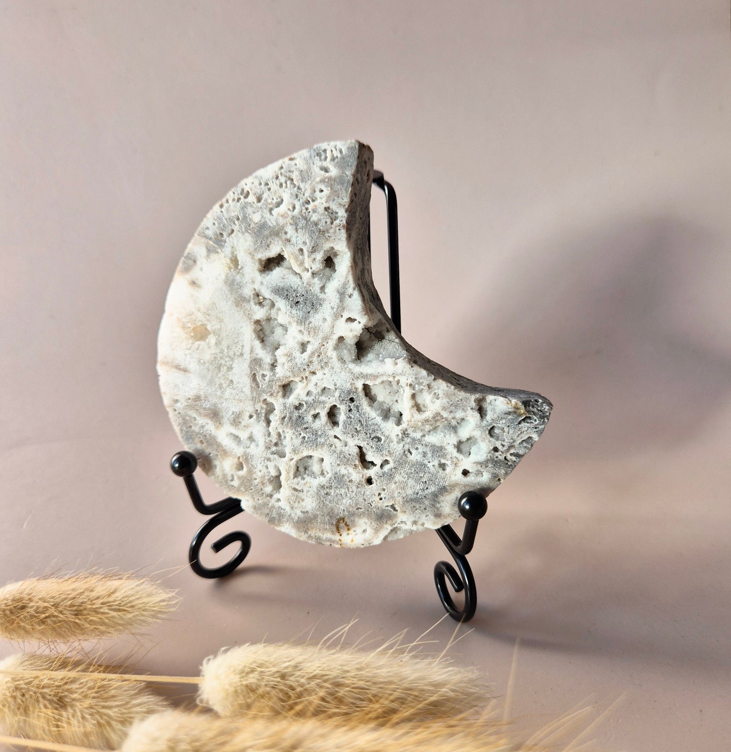 Edelsteen Druzy Sphaleriet Maan (10cm) – Een Sprankelend Natuurschat