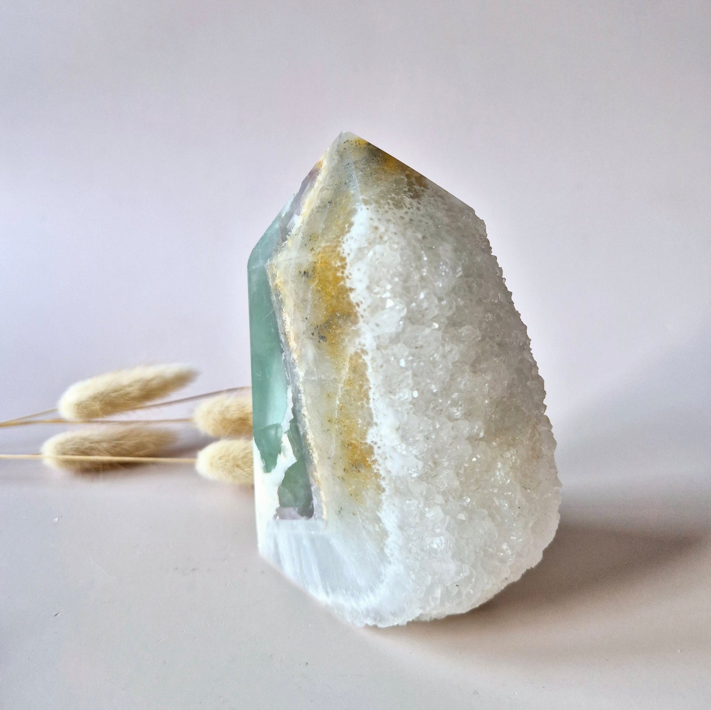 Grüne Fluoritspitze – Roh &amp; Poliert | Einzelstück 524 Gramm