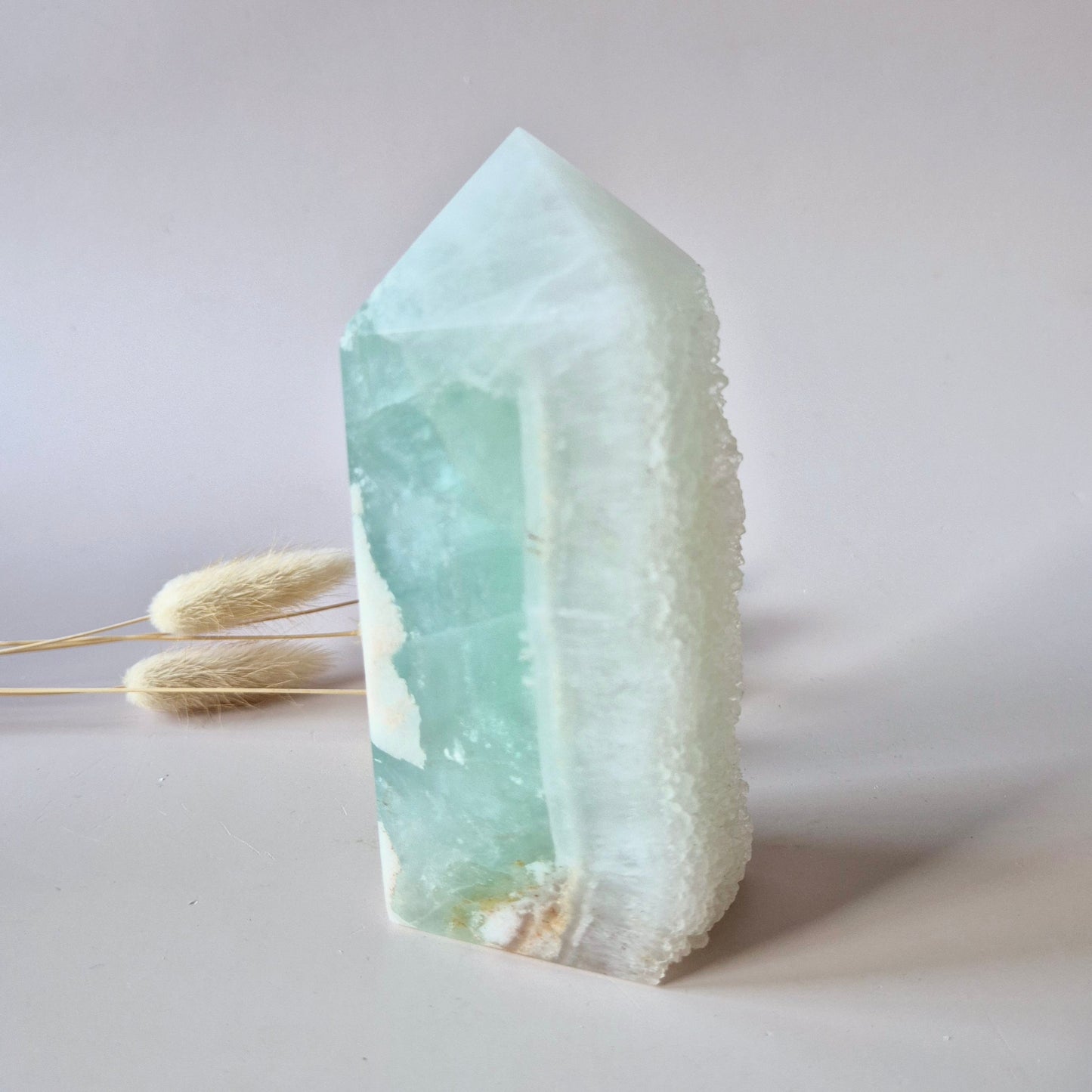 Grüne Fluoritspitze – Roh &amp; Poliert | Einzelstück 524 Gramm