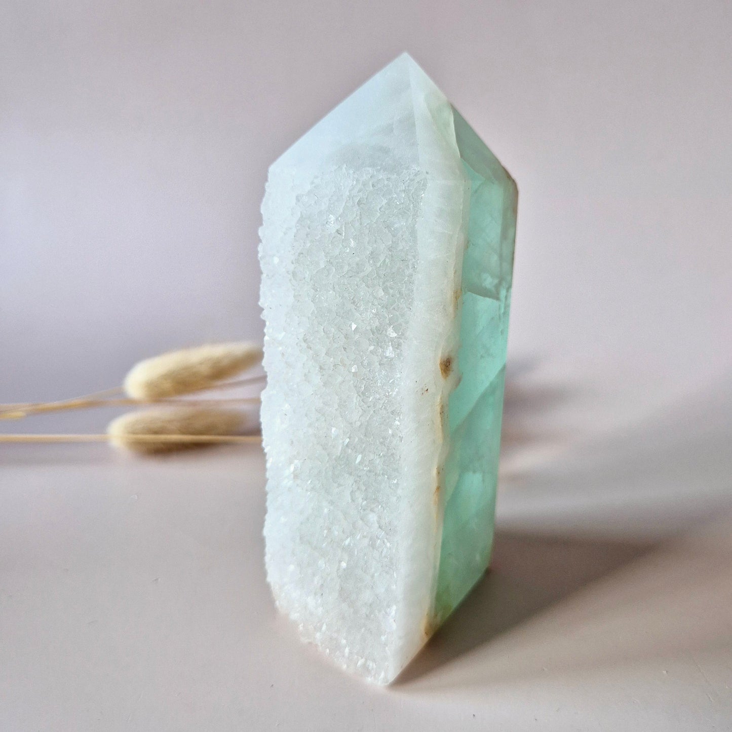 Grüne Fluoritspitze – Roh &amp; Poliert | Einzelstück 524 Gramm